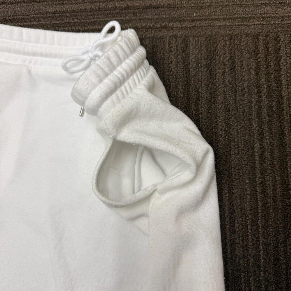 Love Streak White Drawstring Sweatshirt Like Fleece Skirt Pockets Summer Coverup